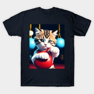 Boxing cat - Modern digital art T-Shirt